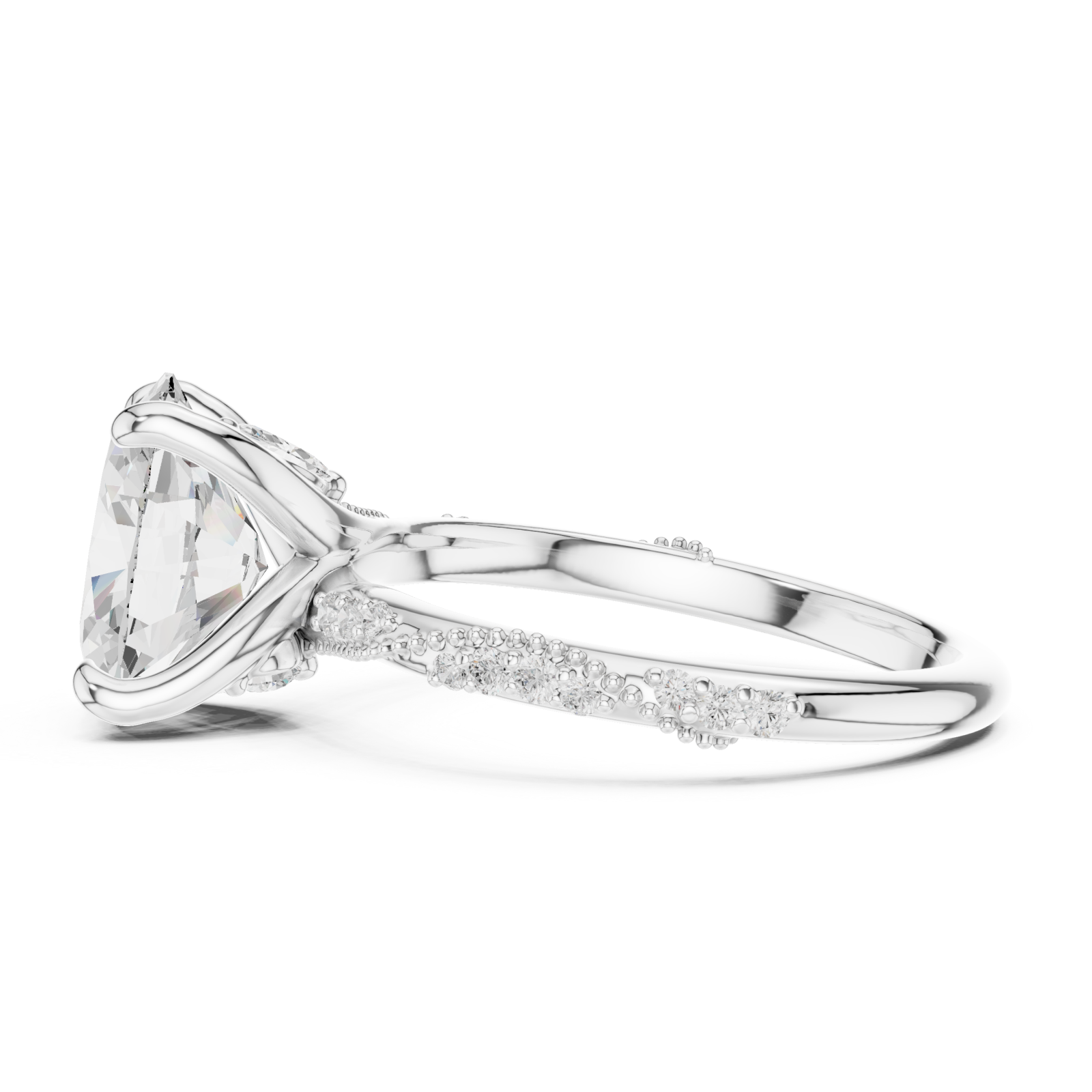  White Gold Eternal Embrace Luxe Halo Band Ring Side View