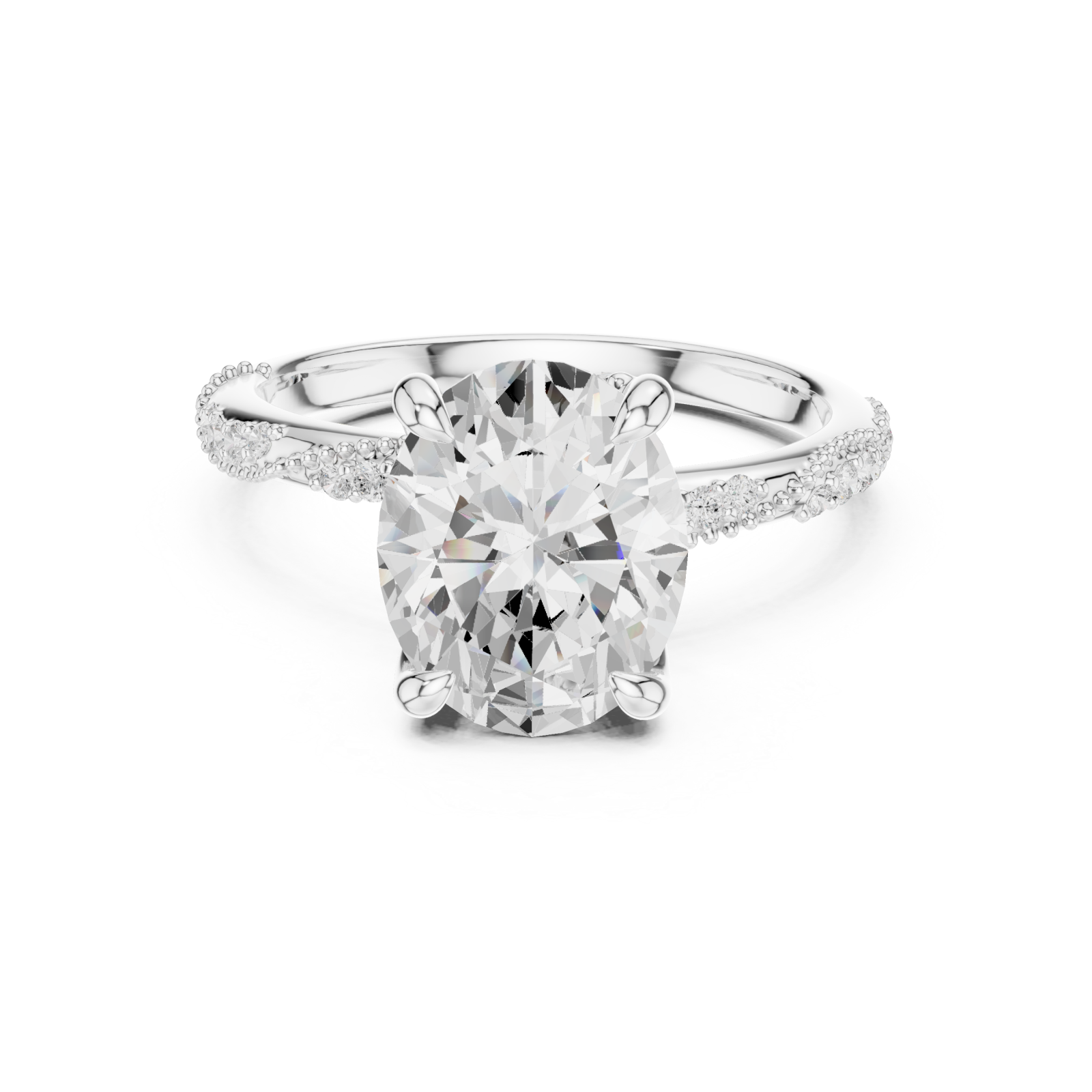  White Gold Eternal Embrace Luxe Halo Band Ring Front View