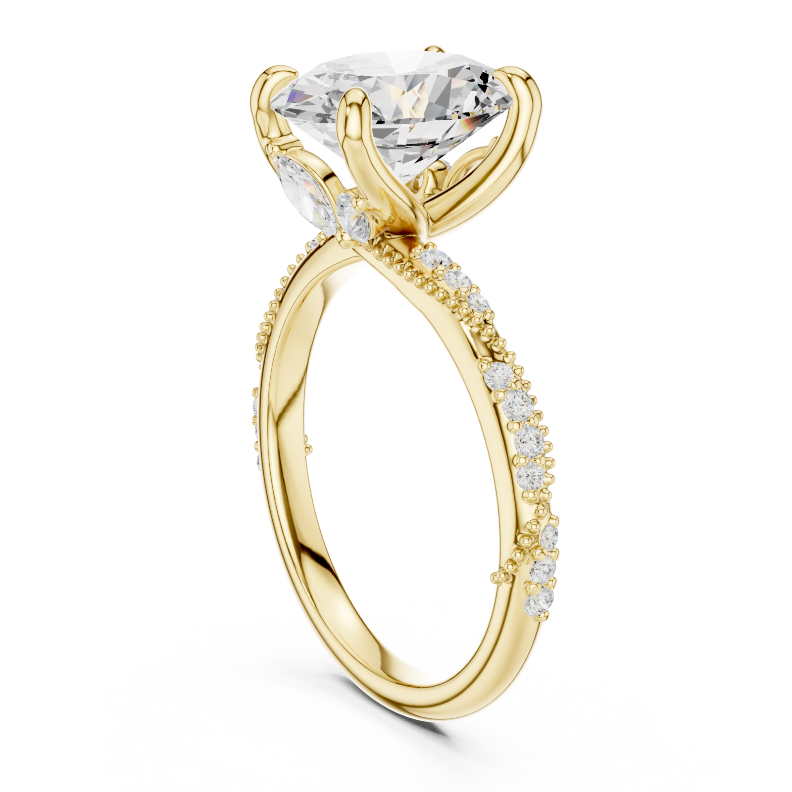  Gold Eternal Embrace Luxe Halo Band Ring Left View