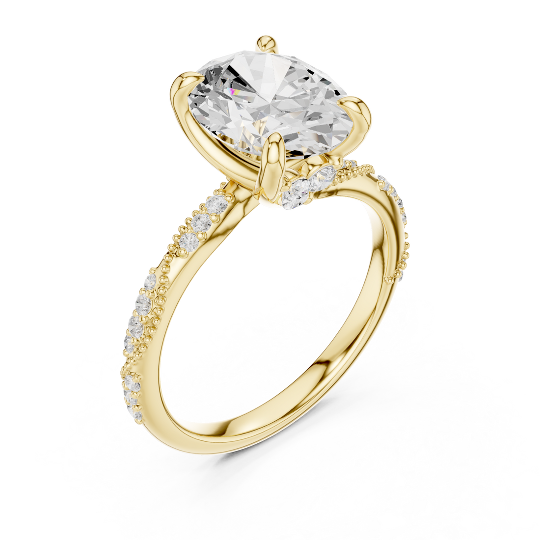 Gold Eternal Embrace Luxe Halo Band Ring Right View
