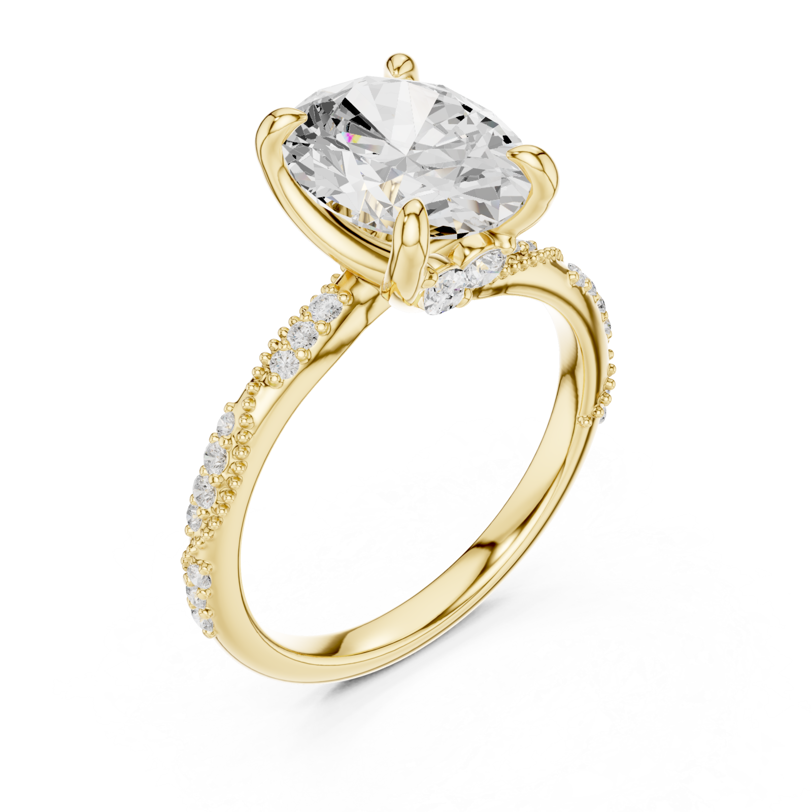 Gold Eternal Embrace Luxe Halo Band Ring Right View