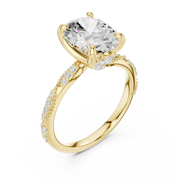 Gold Eternal Embrace Luxe Halo Band Ring Right View