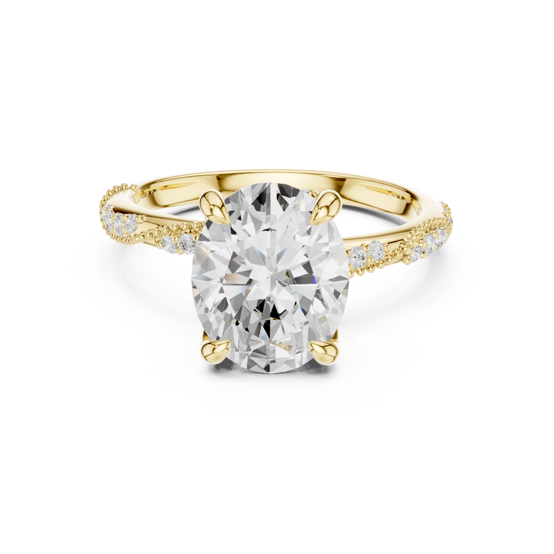 Gold Eternal Embrace Luxe Halo Band Ring Right View