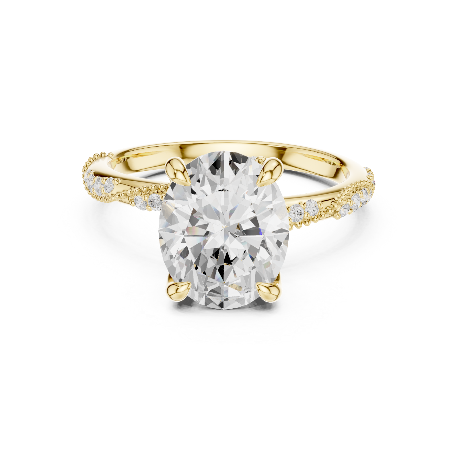  Gold Eternal Embrace Luxe Halo Band Ring Front View