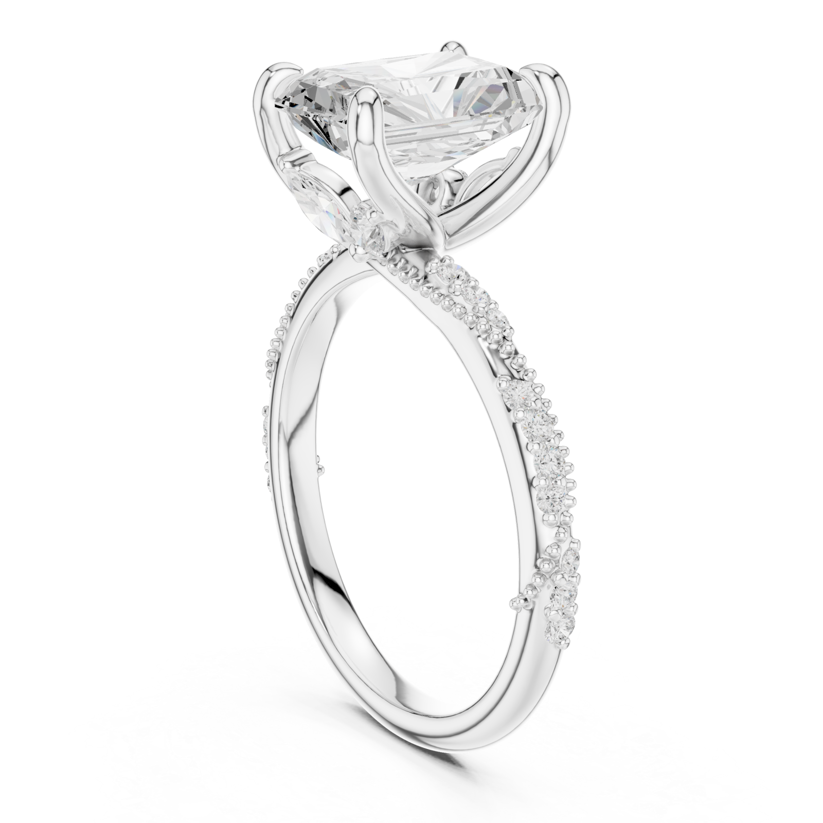 White Gold Twilight Embrace Radiant Ring Left View