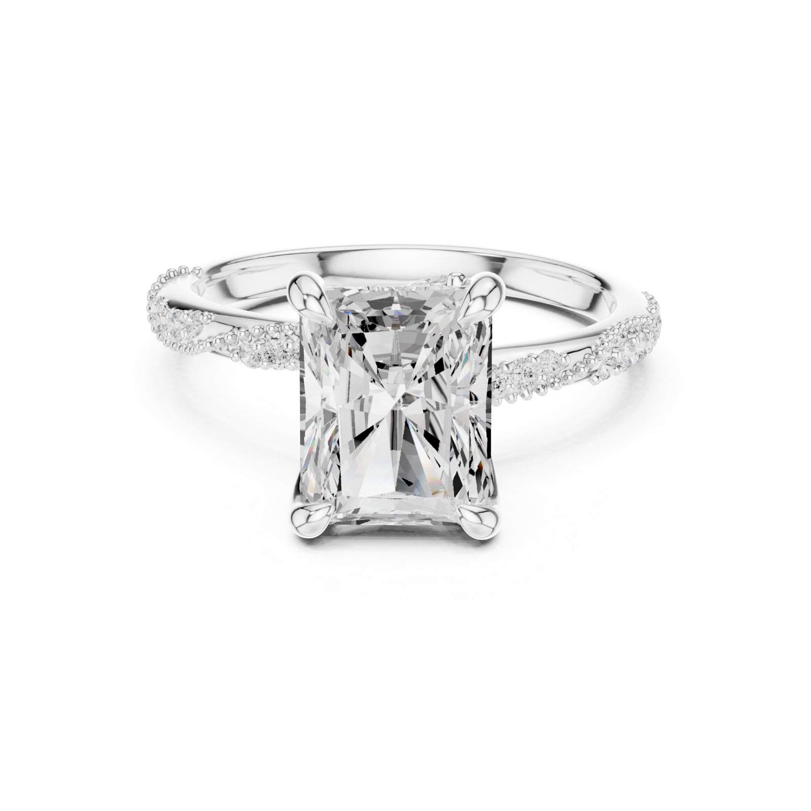  White Gold Twilight Embrace Radiant Ring Front View