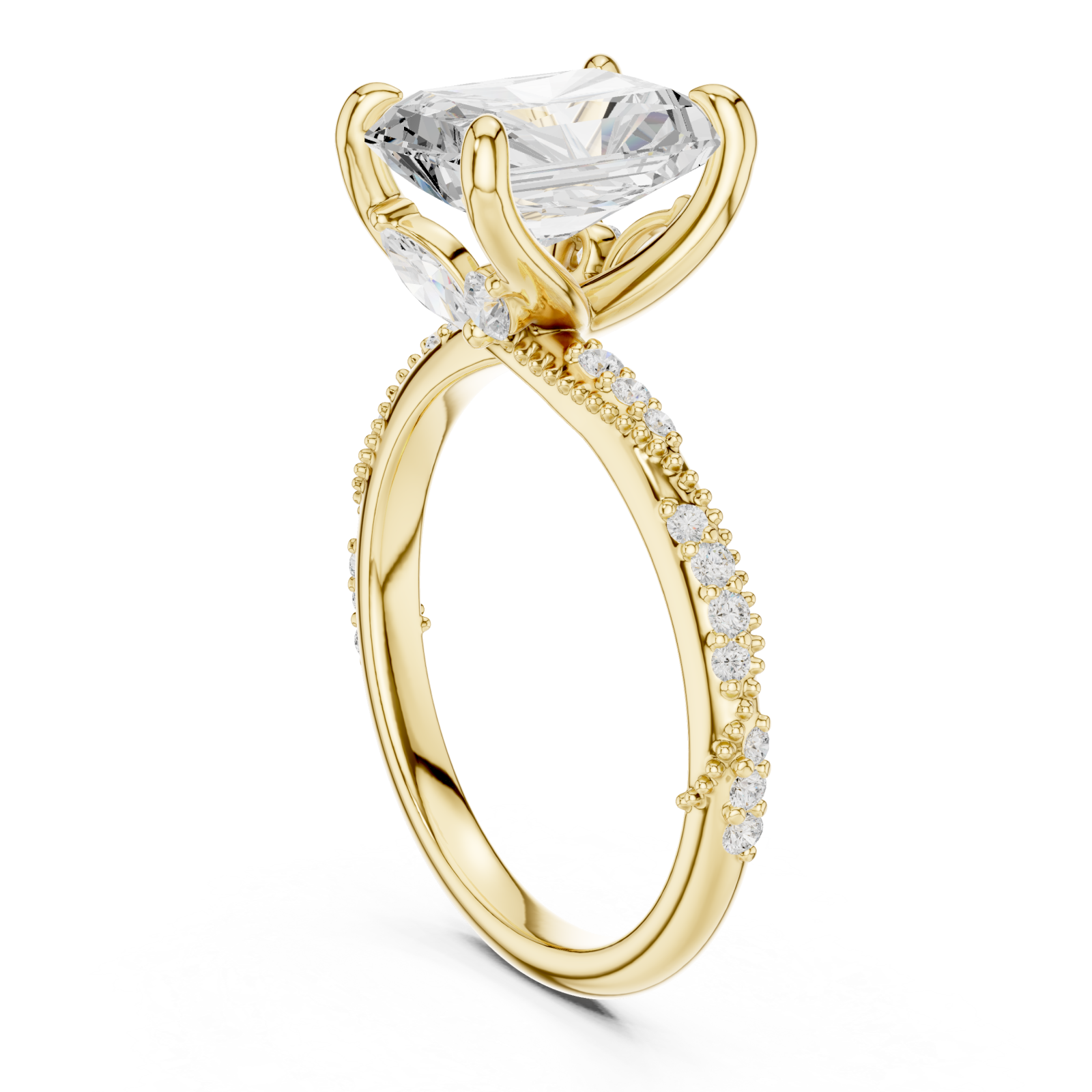  Gold Twilight Embrace Radiant Ring Left View