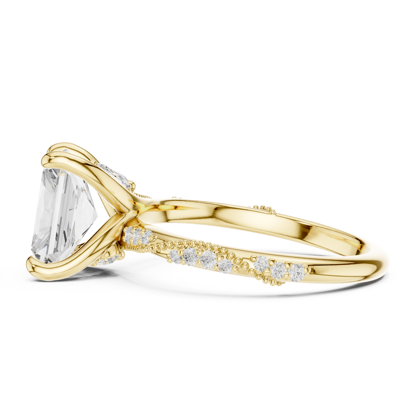  Gold Twilight Embrace Radiant Ring Side View
