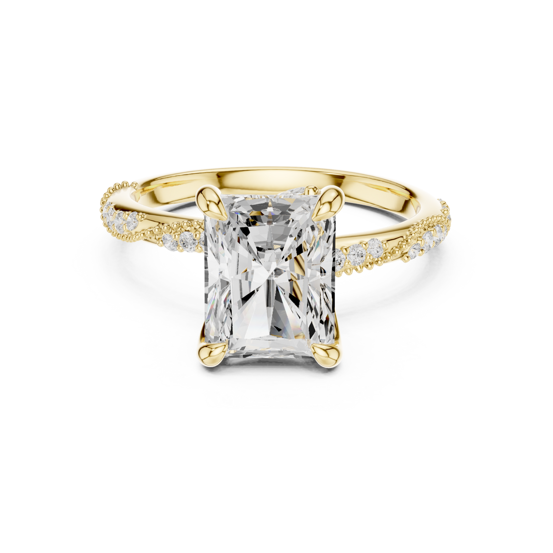 Gold Twilight Embrace Radiant Ring Right View