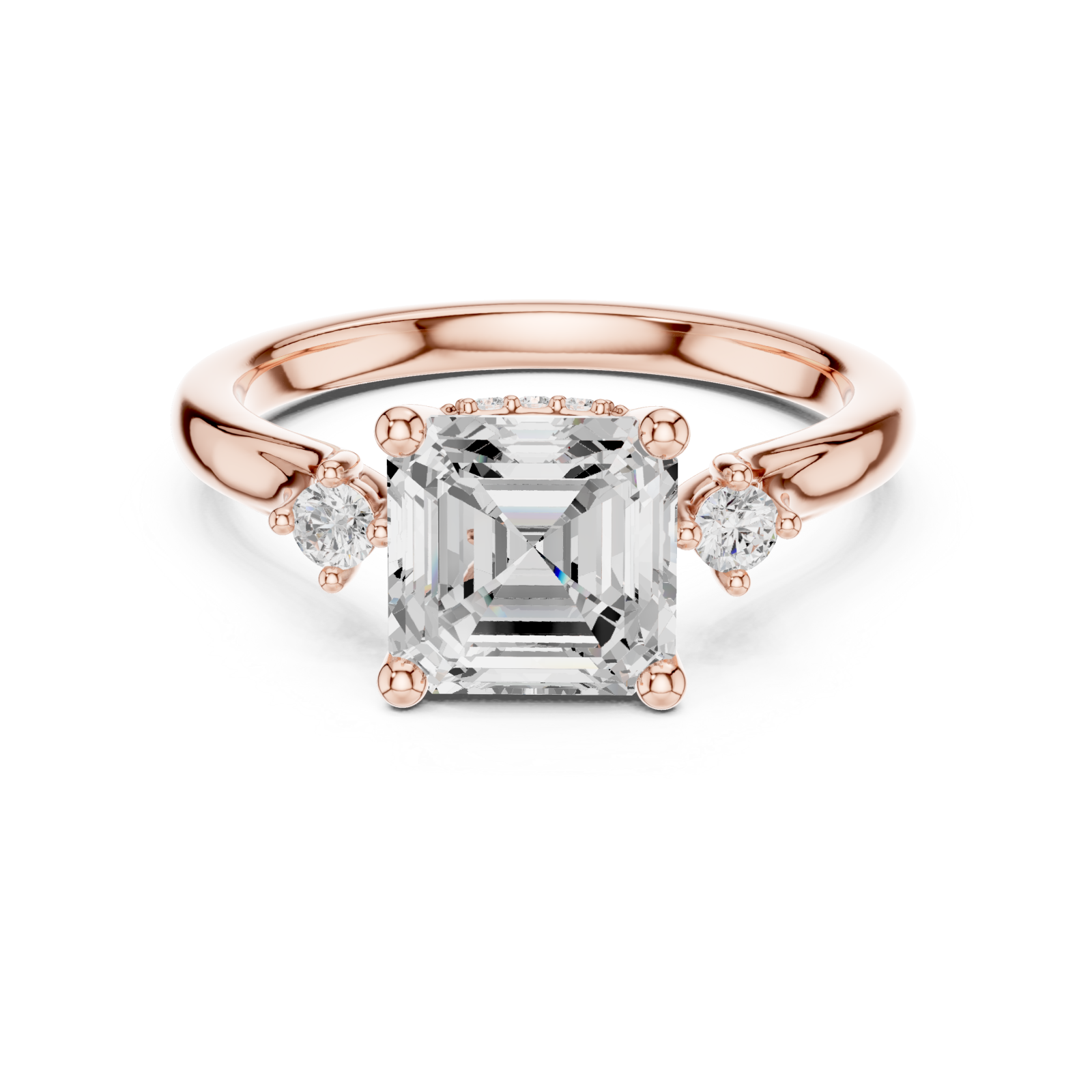  Rose Gold Radiant Illusion Artistry Ring Front View