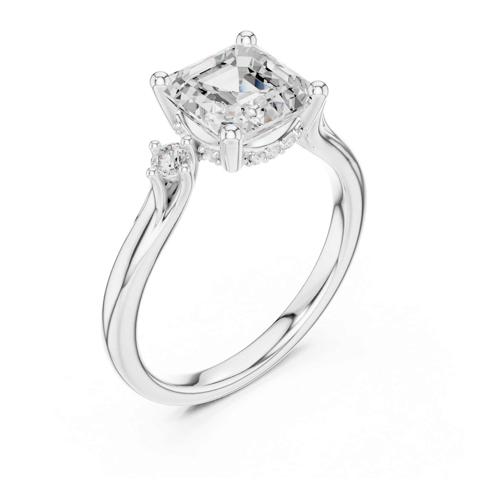 White Gold Radiant Illusion Artistry Ring Right View