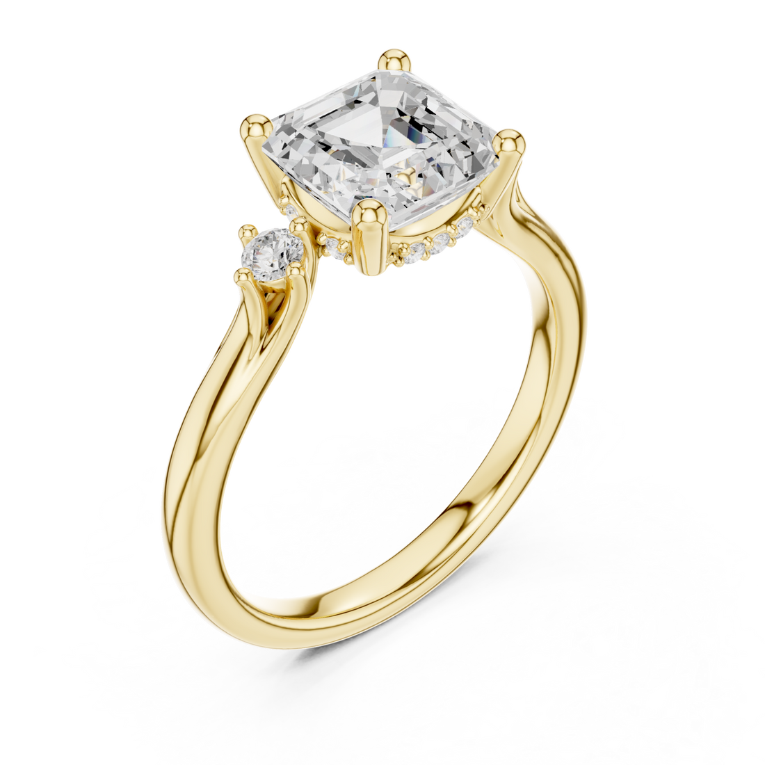 Gold Radiant Illusion Artistry Ring Right View