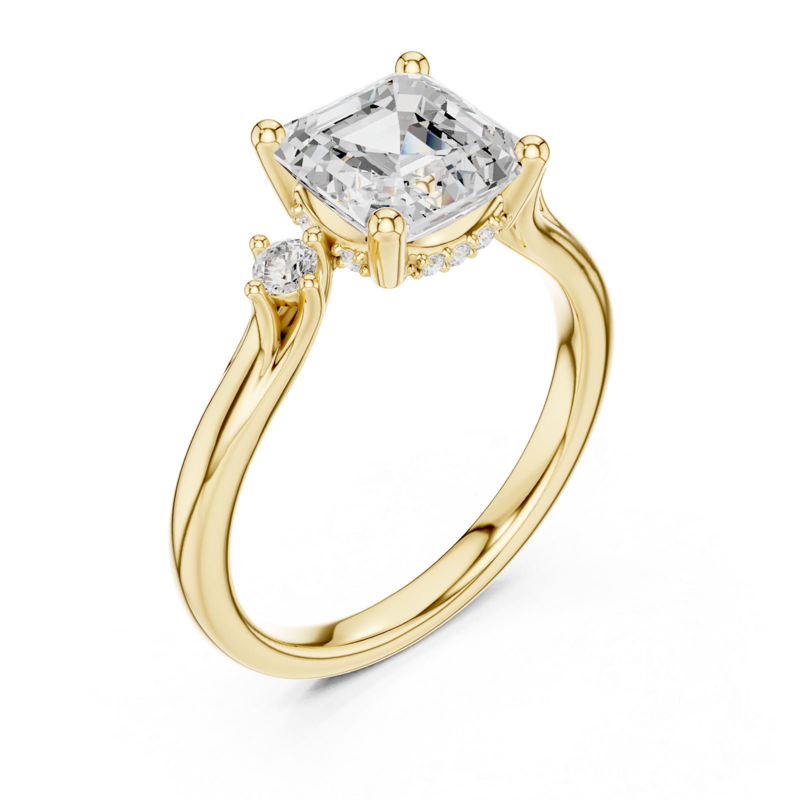 Gold Radiant Illusion Artistry Ring Right View