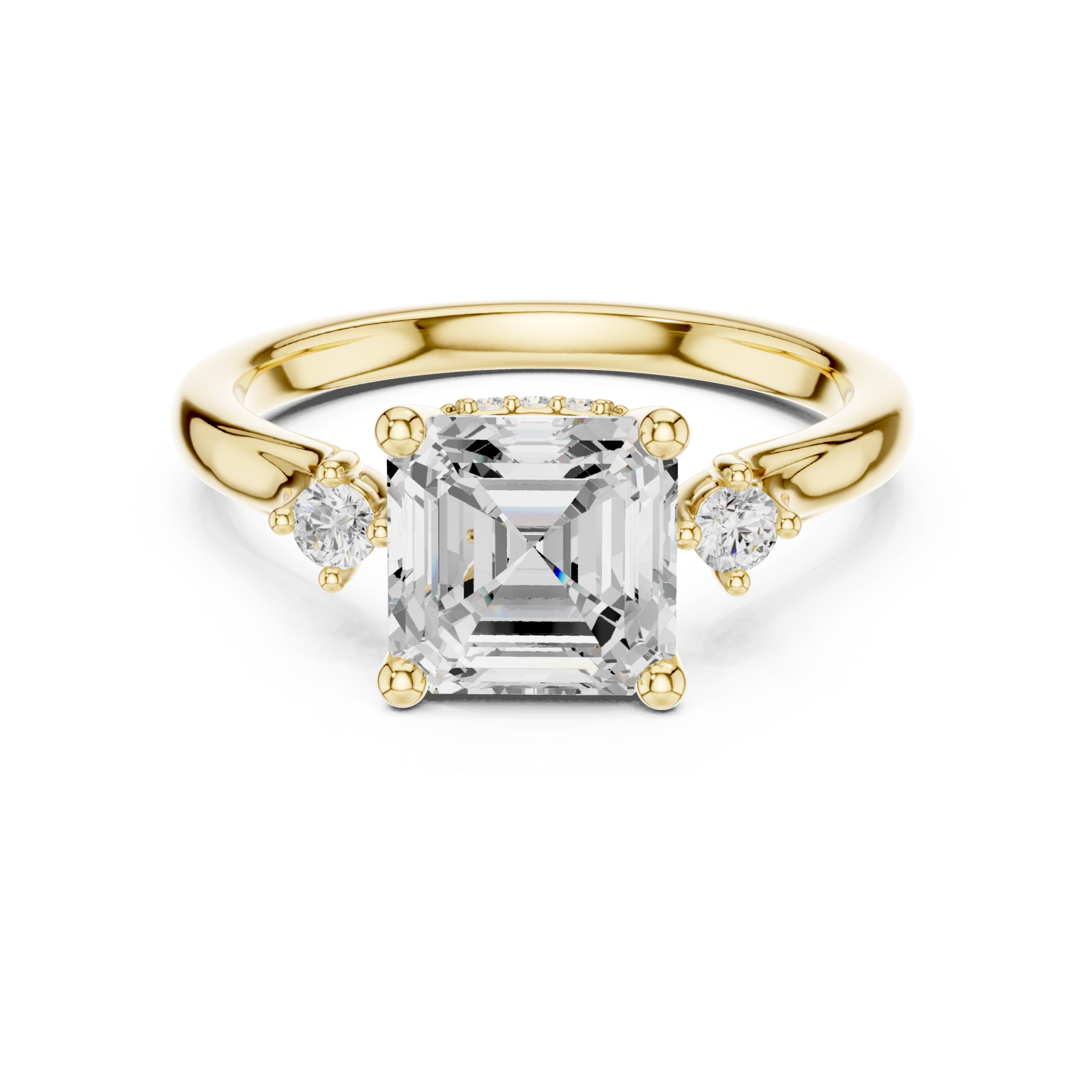  Gold Radiant Illusion Artistry Ring Front View