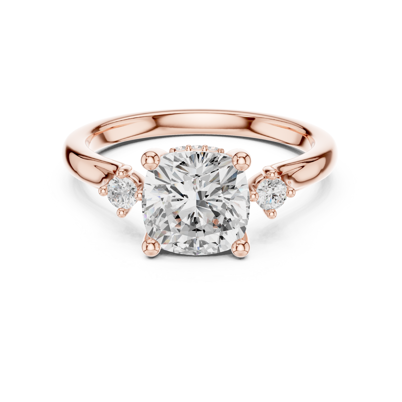  Rose Gold Twilight Embrace Bypass Statement Ring Front View