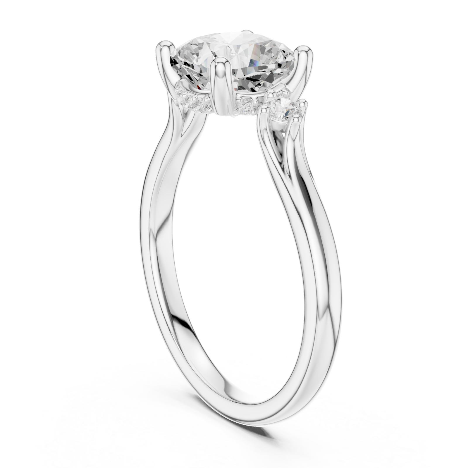  White Gold Twilight Embrace Bypass Statement Ring Left View