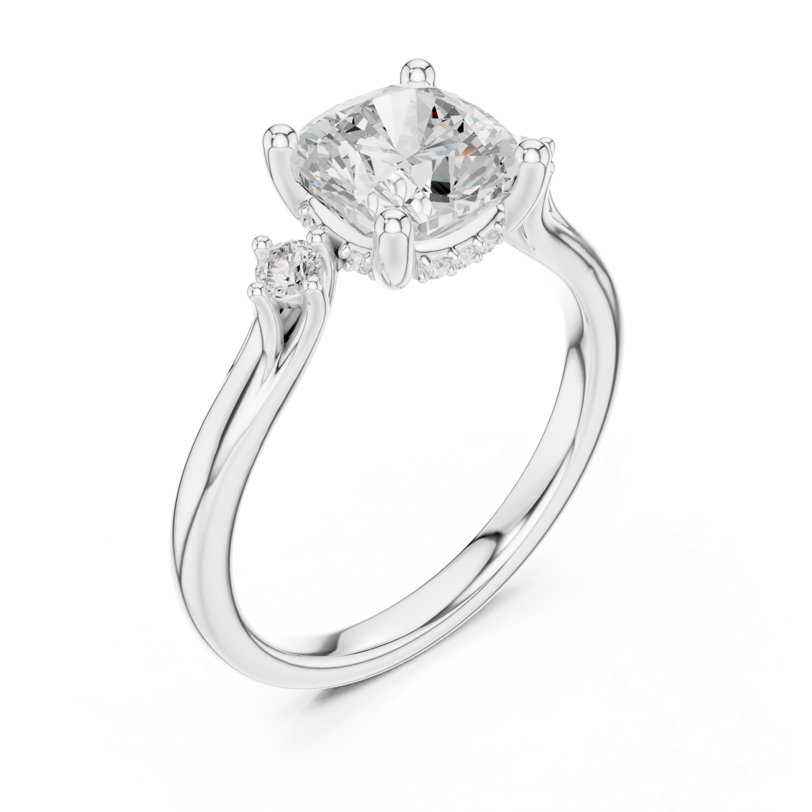  White Gold Twilight Embrace Bypass Statement Ring Right View