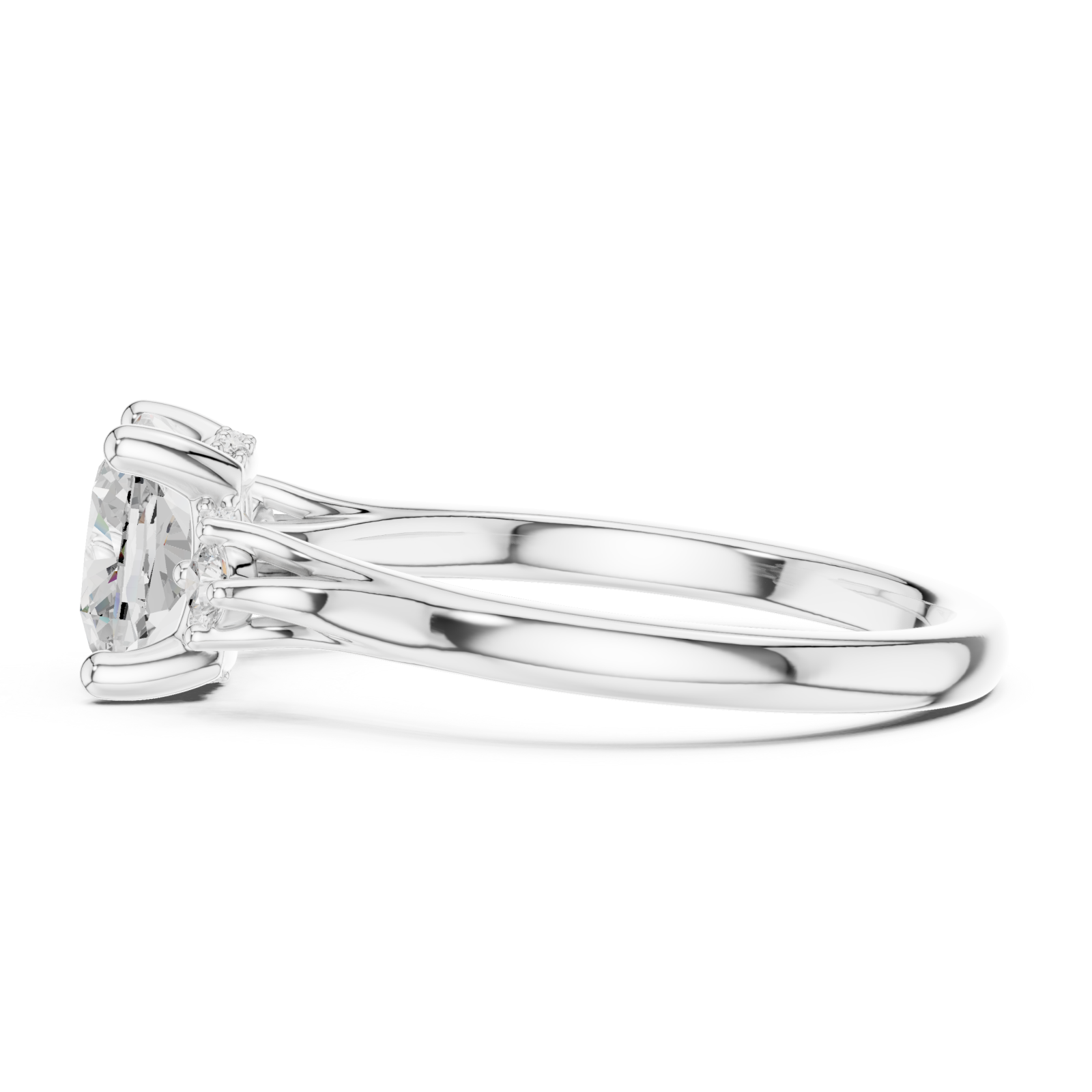  White Gold Twilight Embrace Bypass Statement Ring Side View