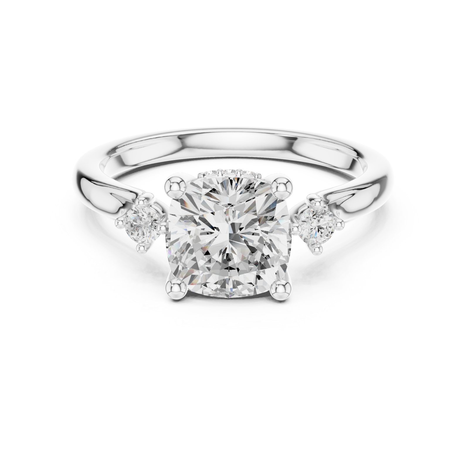  White Gold Twilight Embrace Bypass Statement Ring Front View