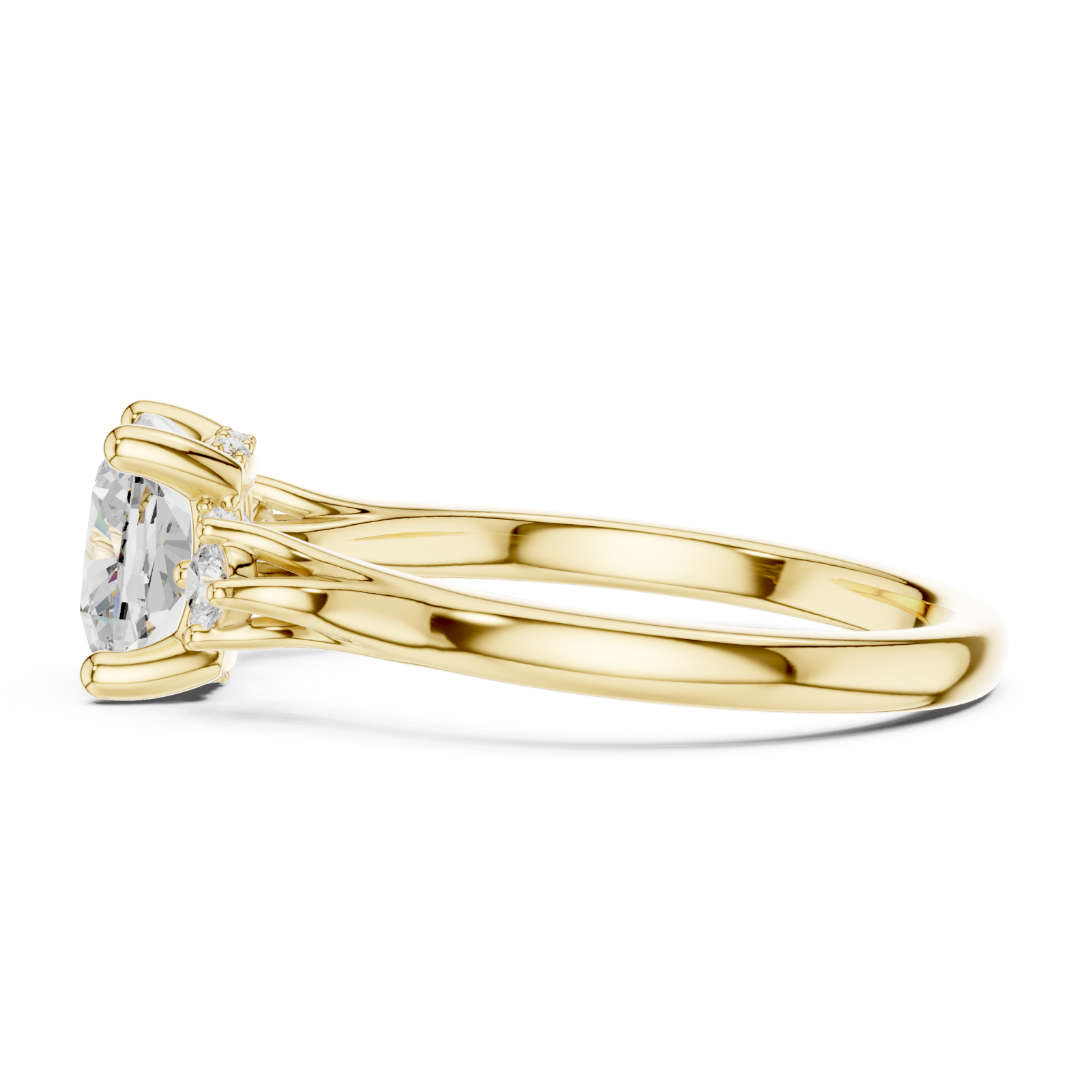  Gold Twilight Embrace Bypass Statement Ring Side View