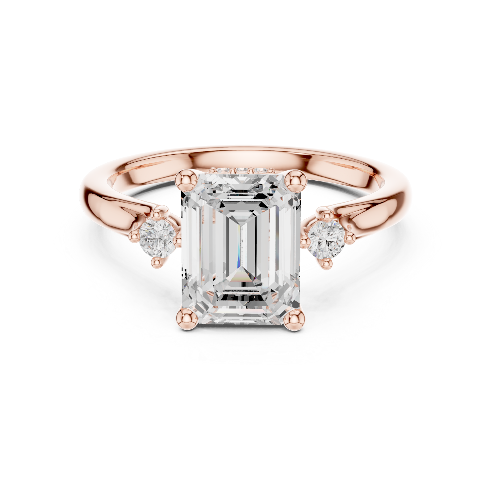  Rose Gold Ethereal Silhouette Sculpted Ring Front View