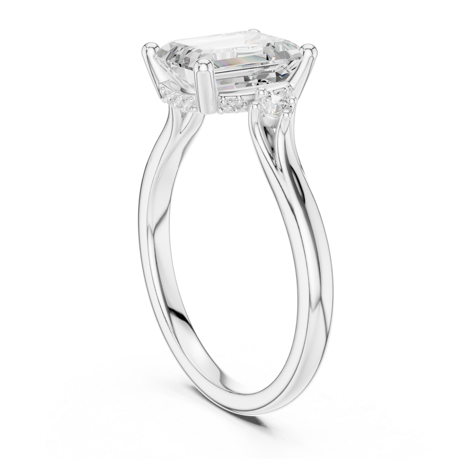  White Gold Ethereal Silhouette Sculpted Ring Left View