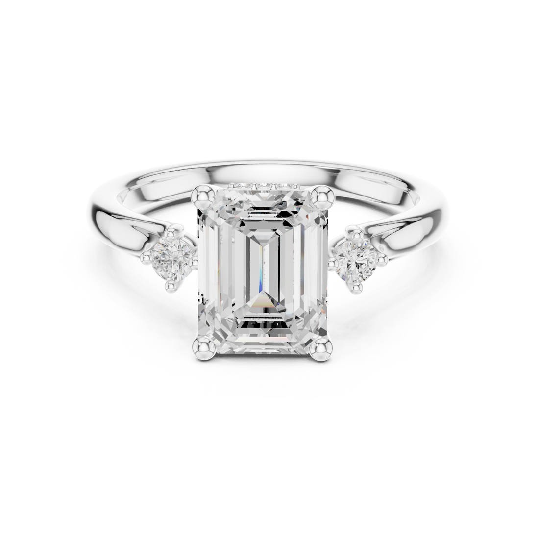  White Gold Ethereal Silhouette Sculpted Ring Right View