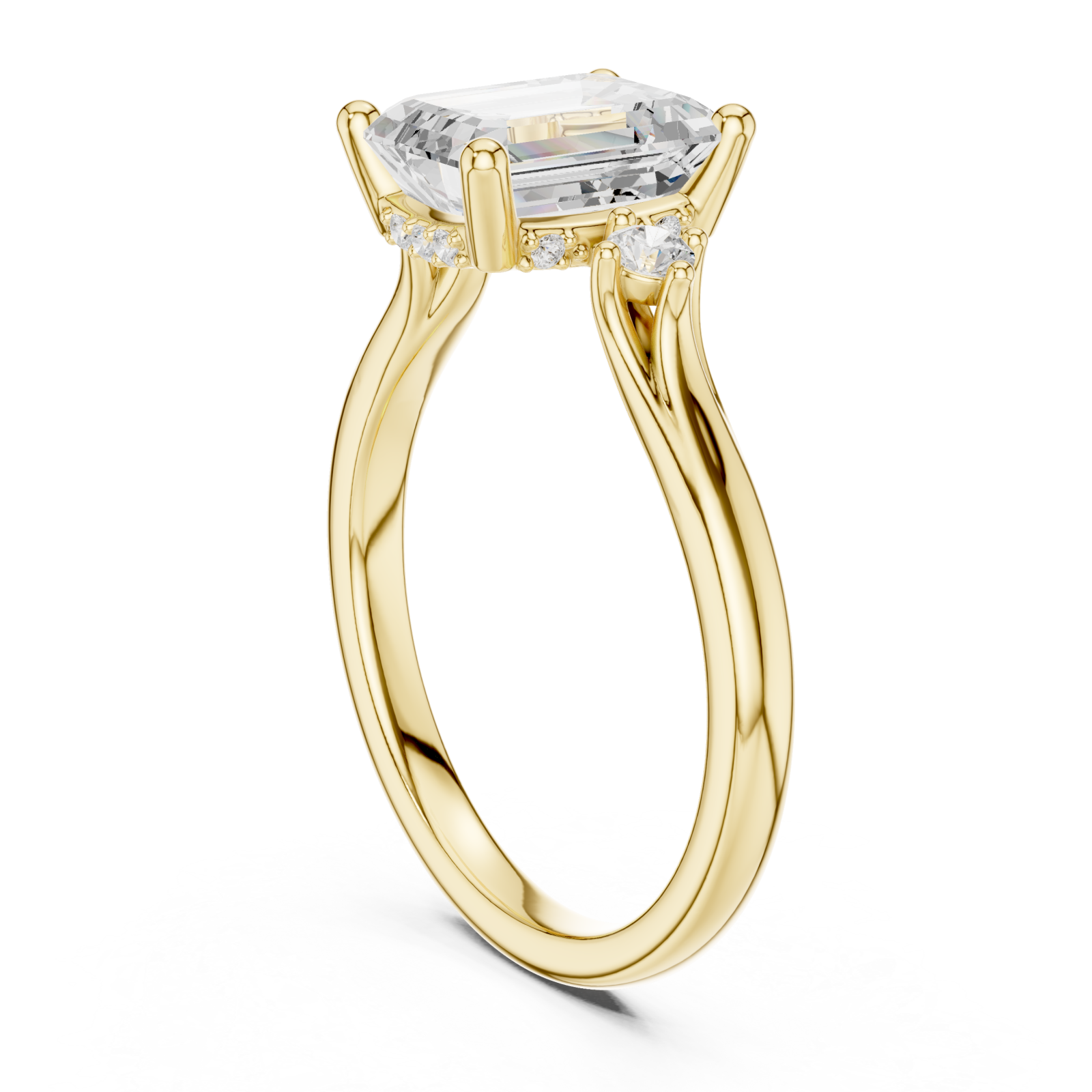  Gold Ethereal Silhouette Sculpted Ring Left View