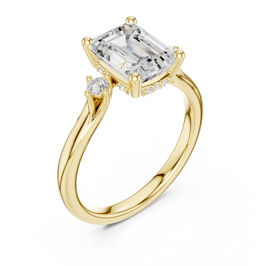 Gold Ethereal Silhouette Sculpted Ring Right View