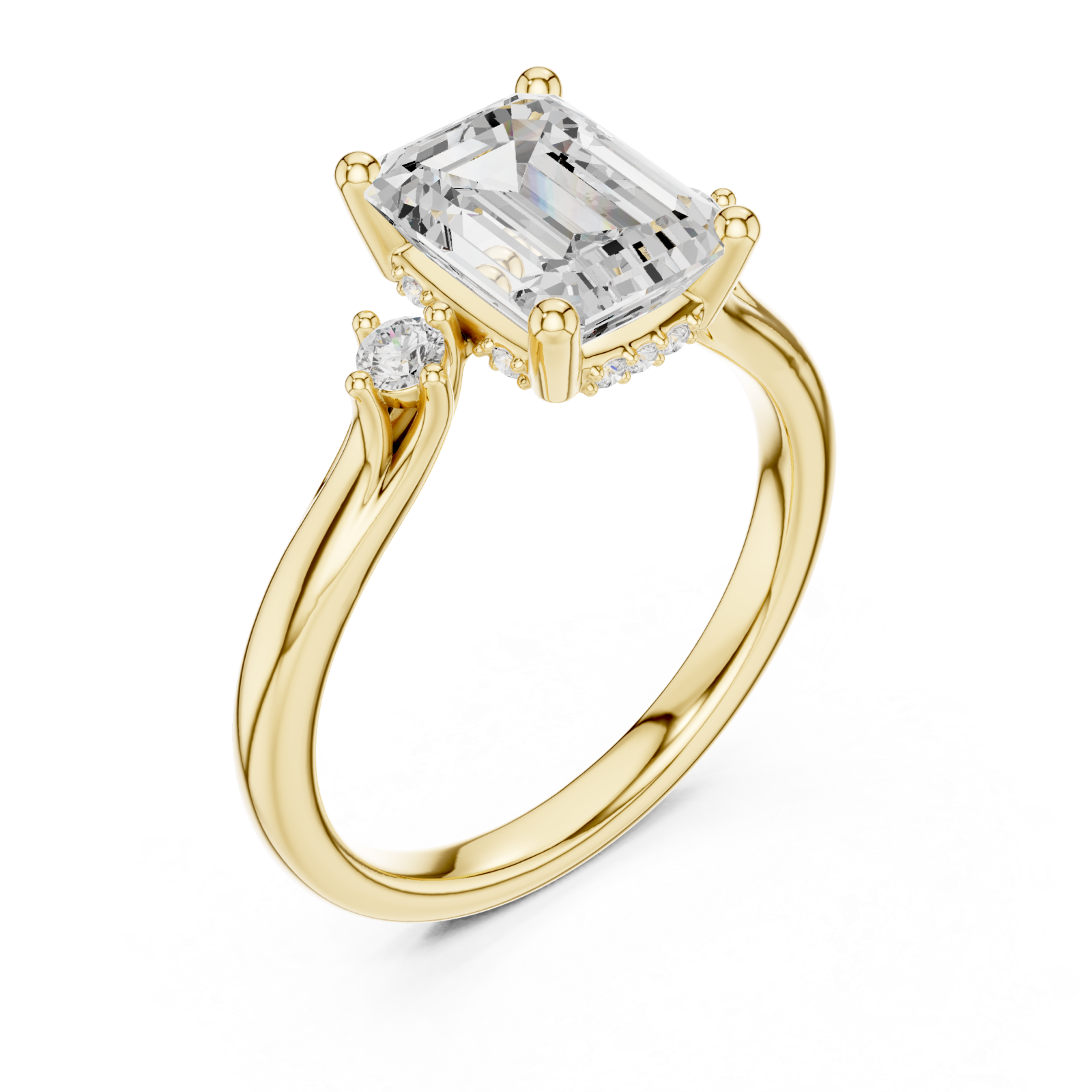 Gold Ethereal Silhouette Sculpted Ring Right View