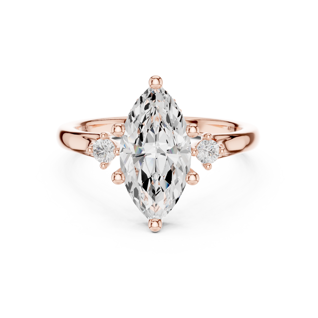  Rose Gold Aurora Allure Marquise Bypass Ring Right View