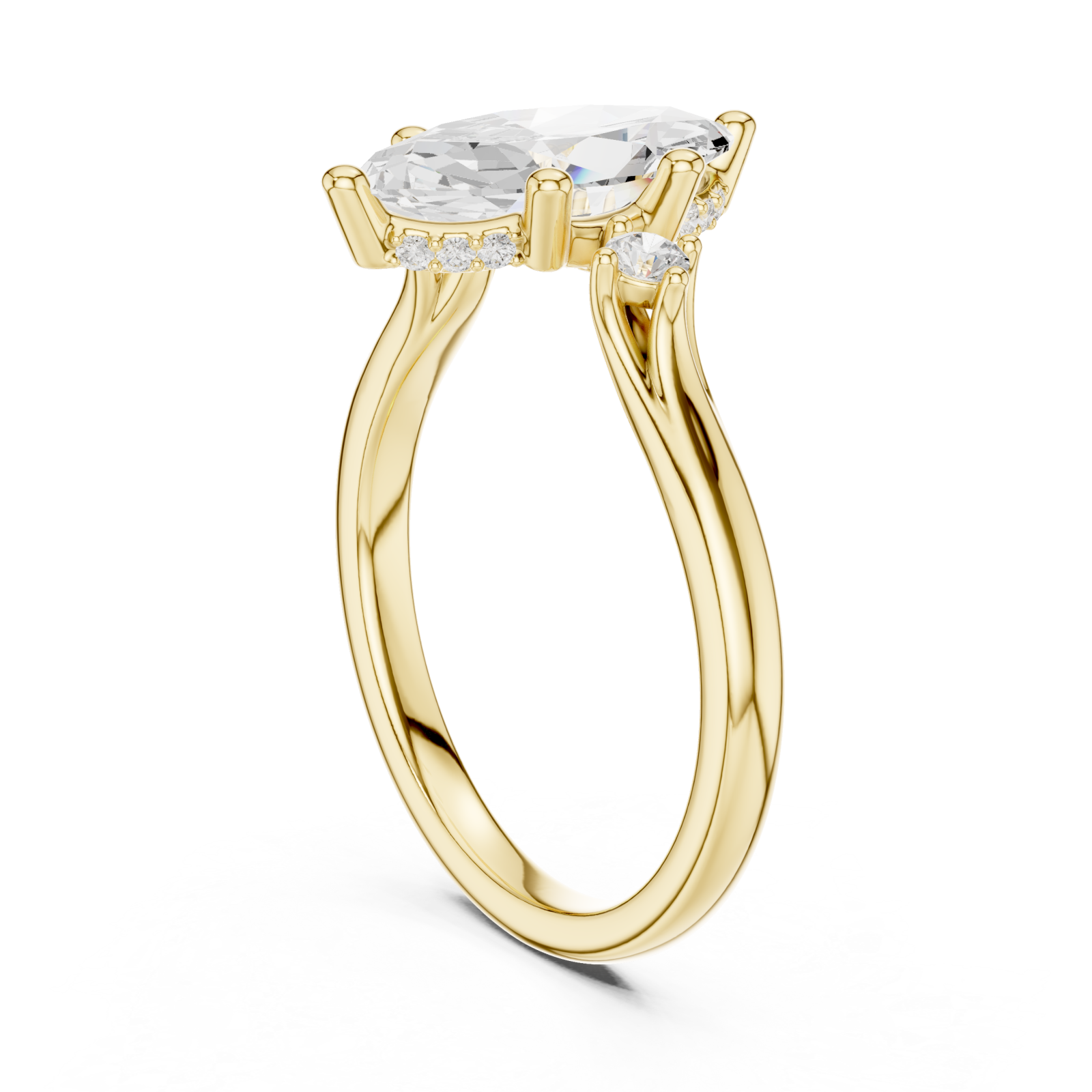  Gold Aurora Allure Marquise Bypass Ring Left View