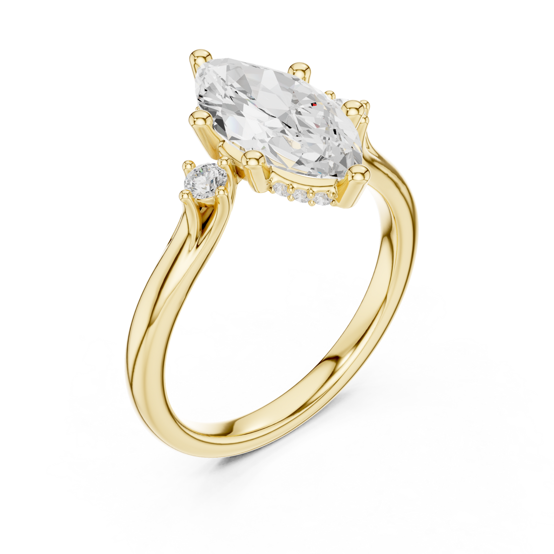 Gold Aurora Allure Marquise Bypass Ring Right View