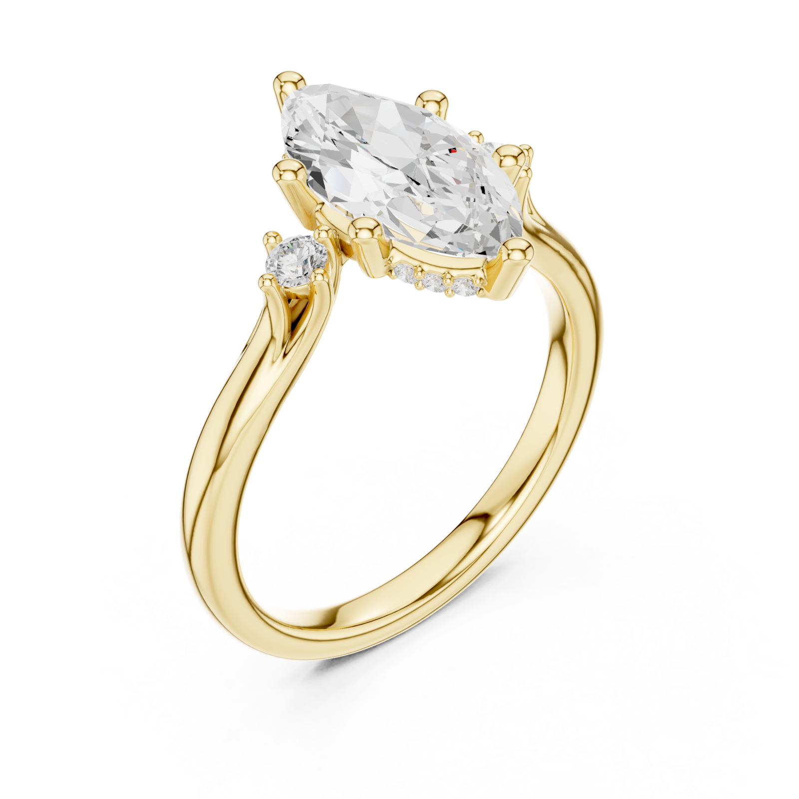 Gold Aurora Allure Marquise Bypass Ring Right View