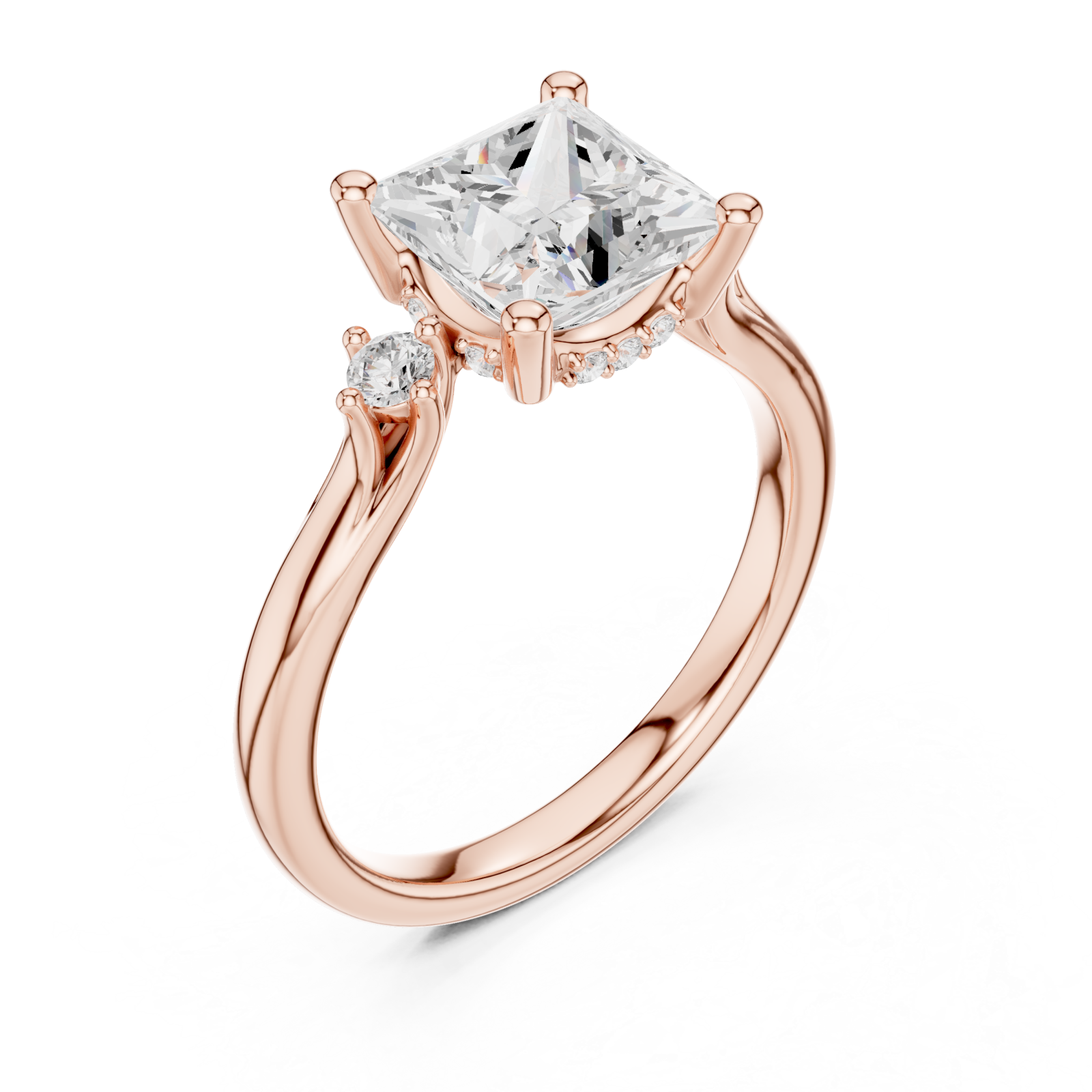  Rose Gold Graceful Motion Bypass Ring Right View