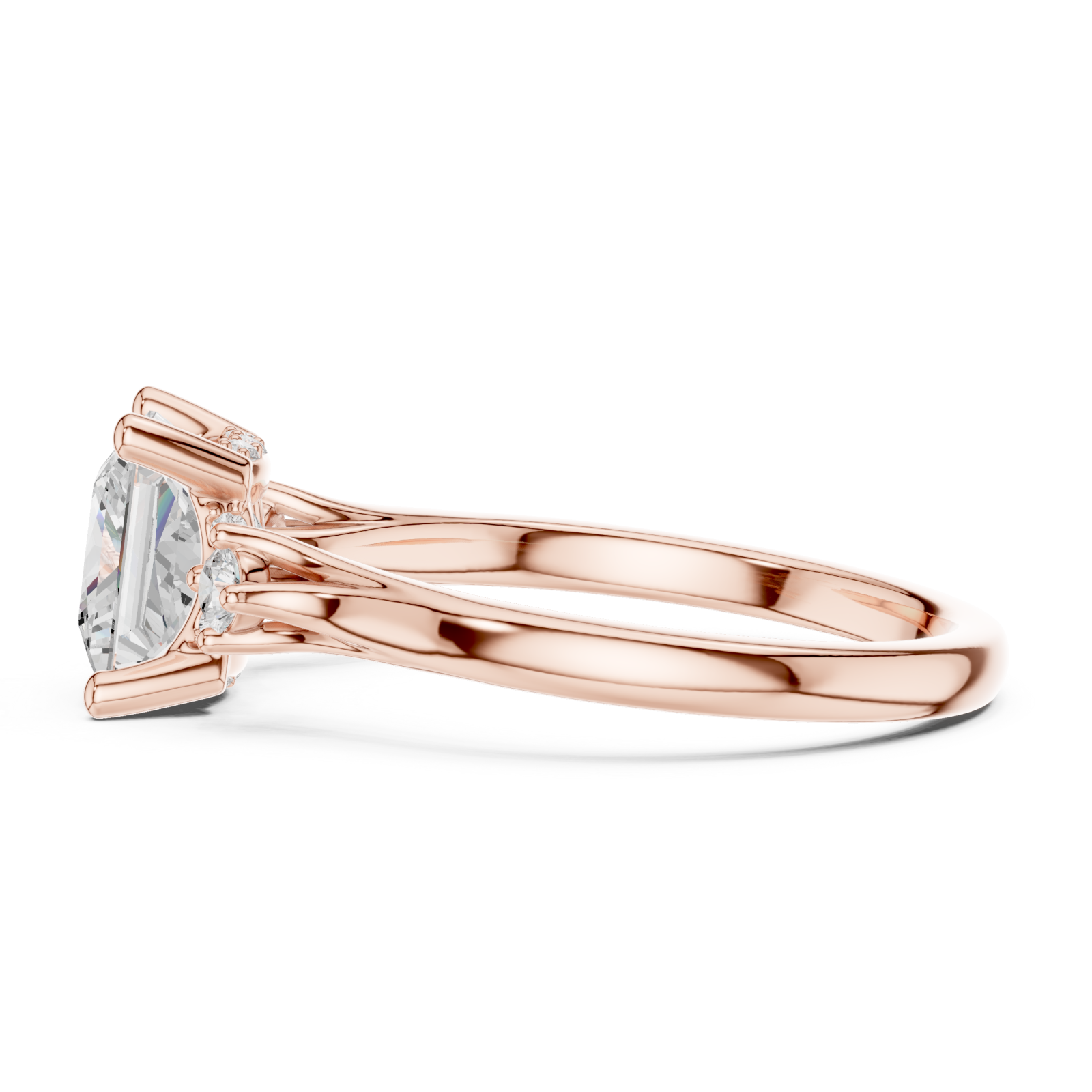  Rose Gold Graceful Motion Bypass Ring Side View