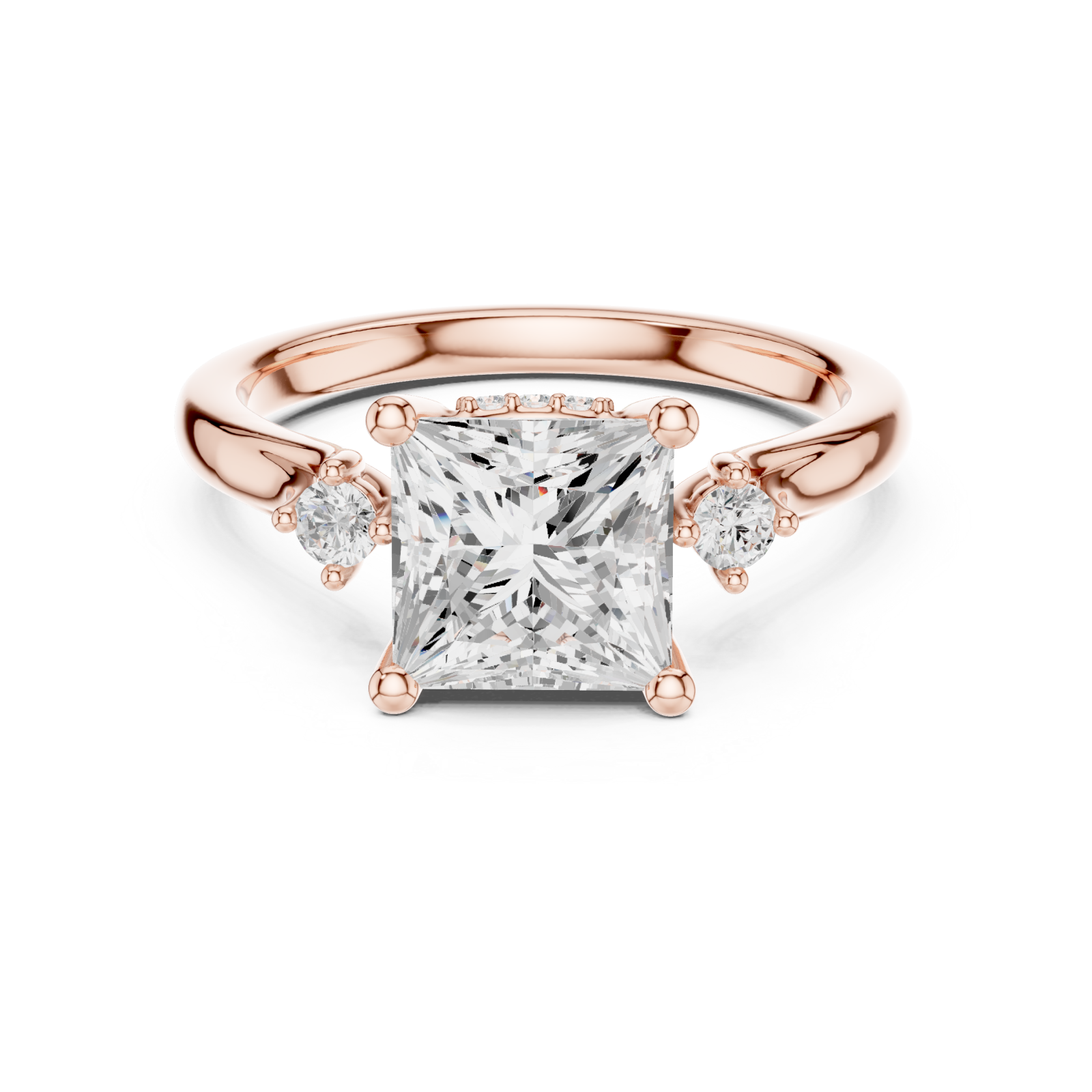 Rose Gold Graceful Motion Bypass Ring Front View
