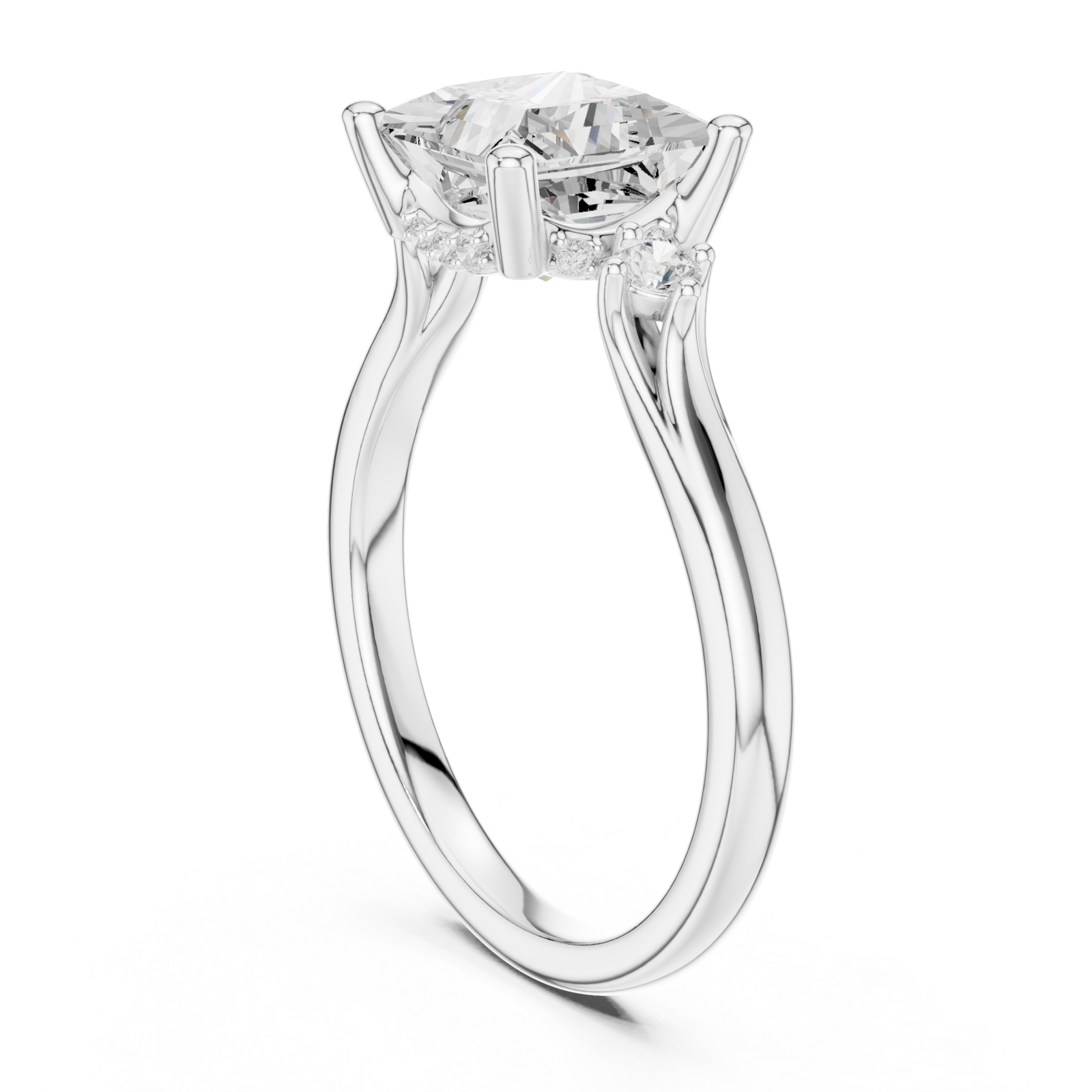  White Gold Graceful Motion Bypass Ring Left View