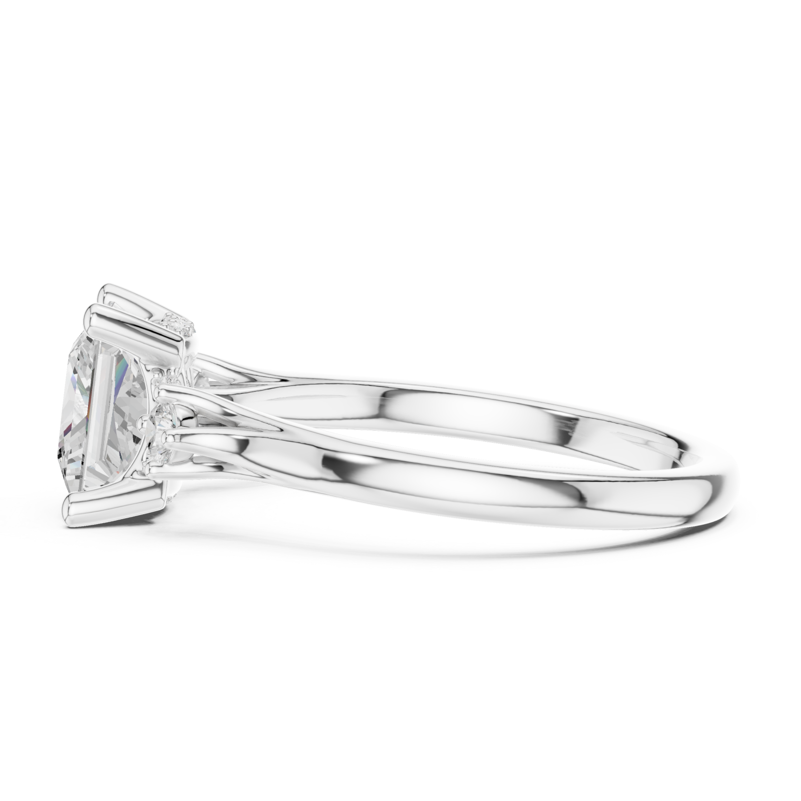  White Gold Graceful Motion Bypass Ring Side View