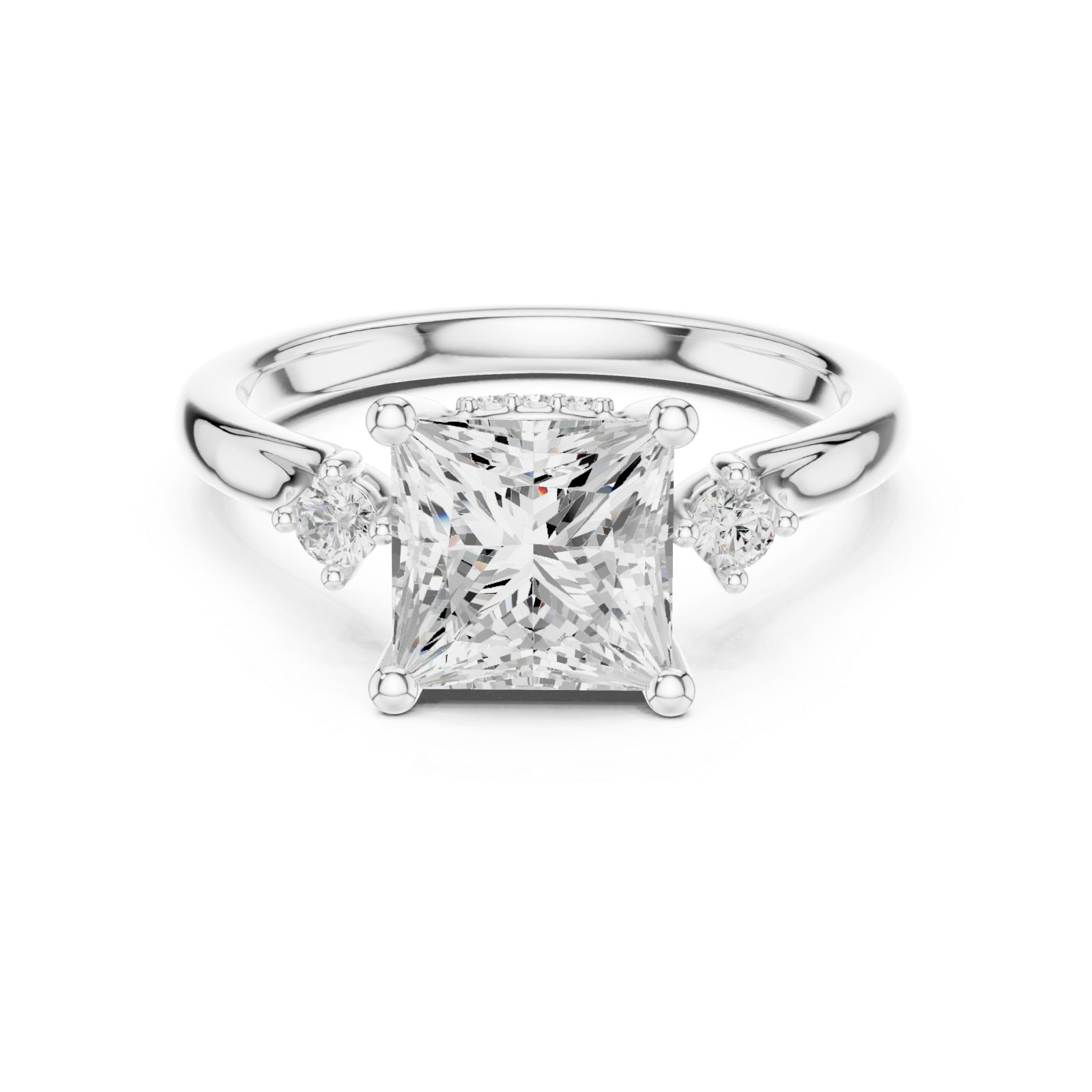  White Gold Graceful Motion Bypass Ring Front View