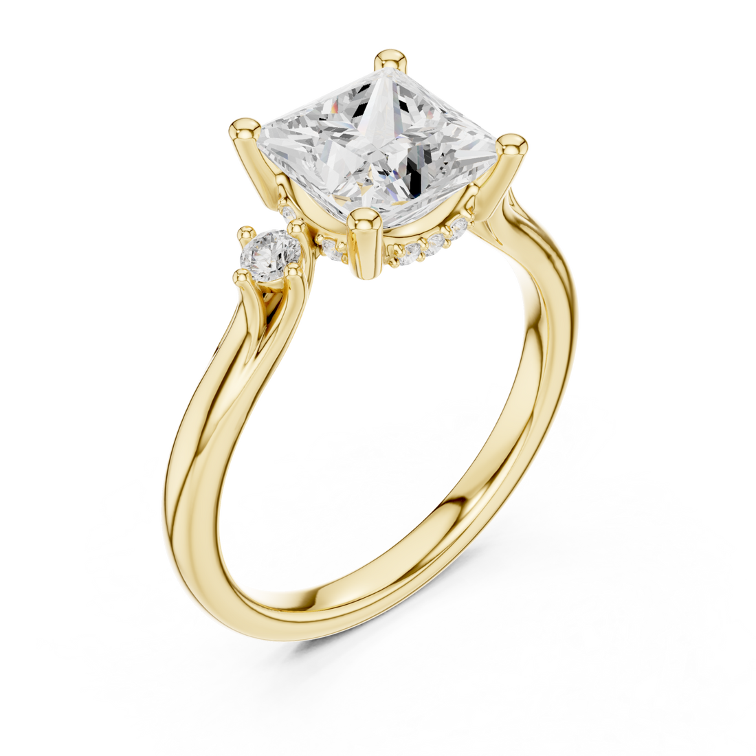 Gold Graceful Motion Bypass Ring Right View