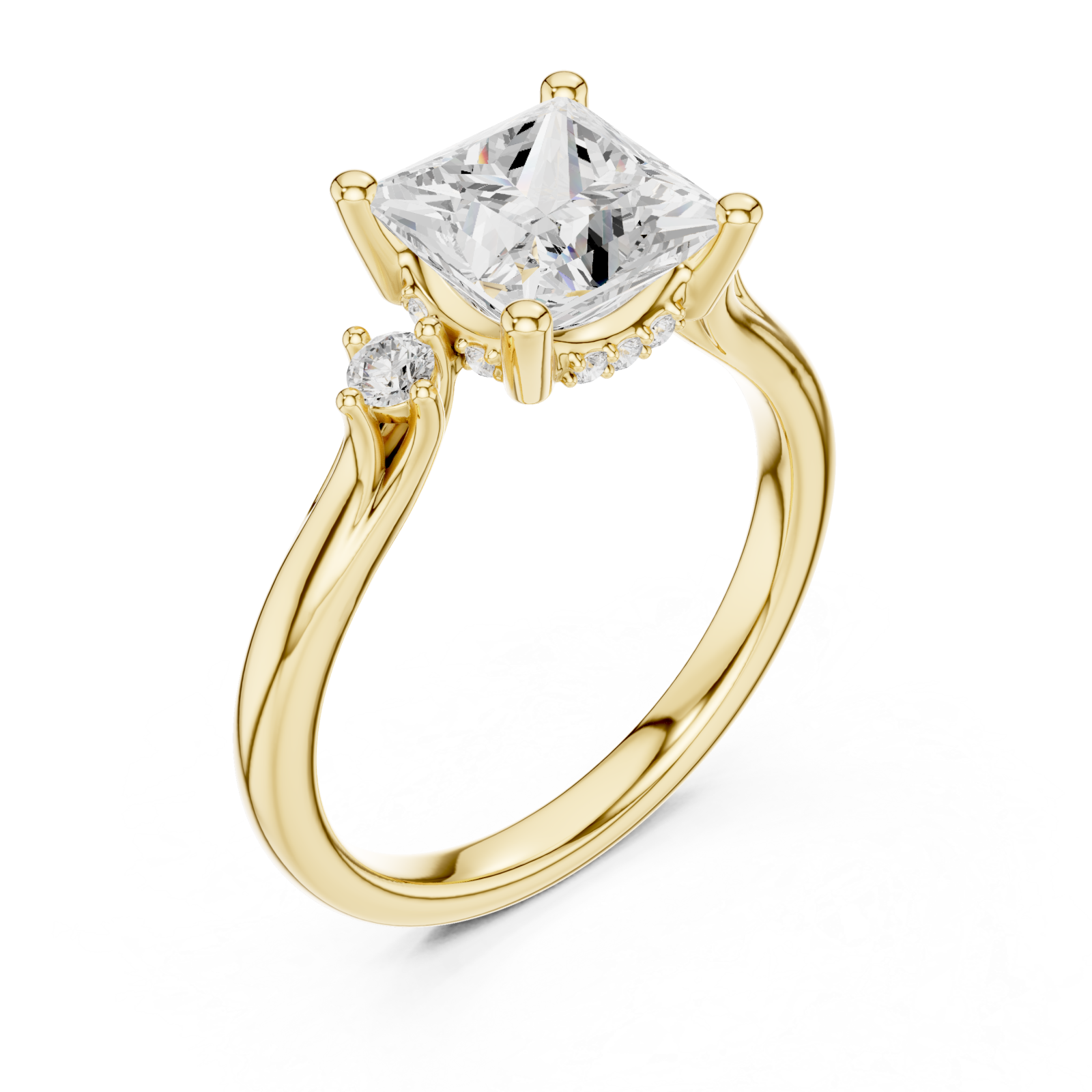 Gold Graceful Motion Bypass Ring Right View
