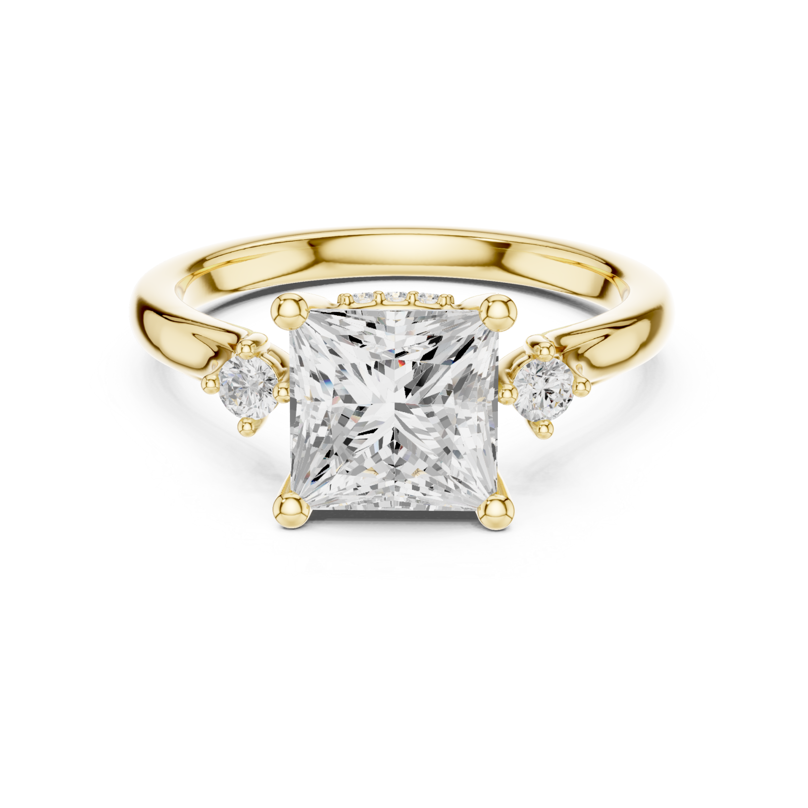  Gold Graceful Motion Bypass Ring Front View