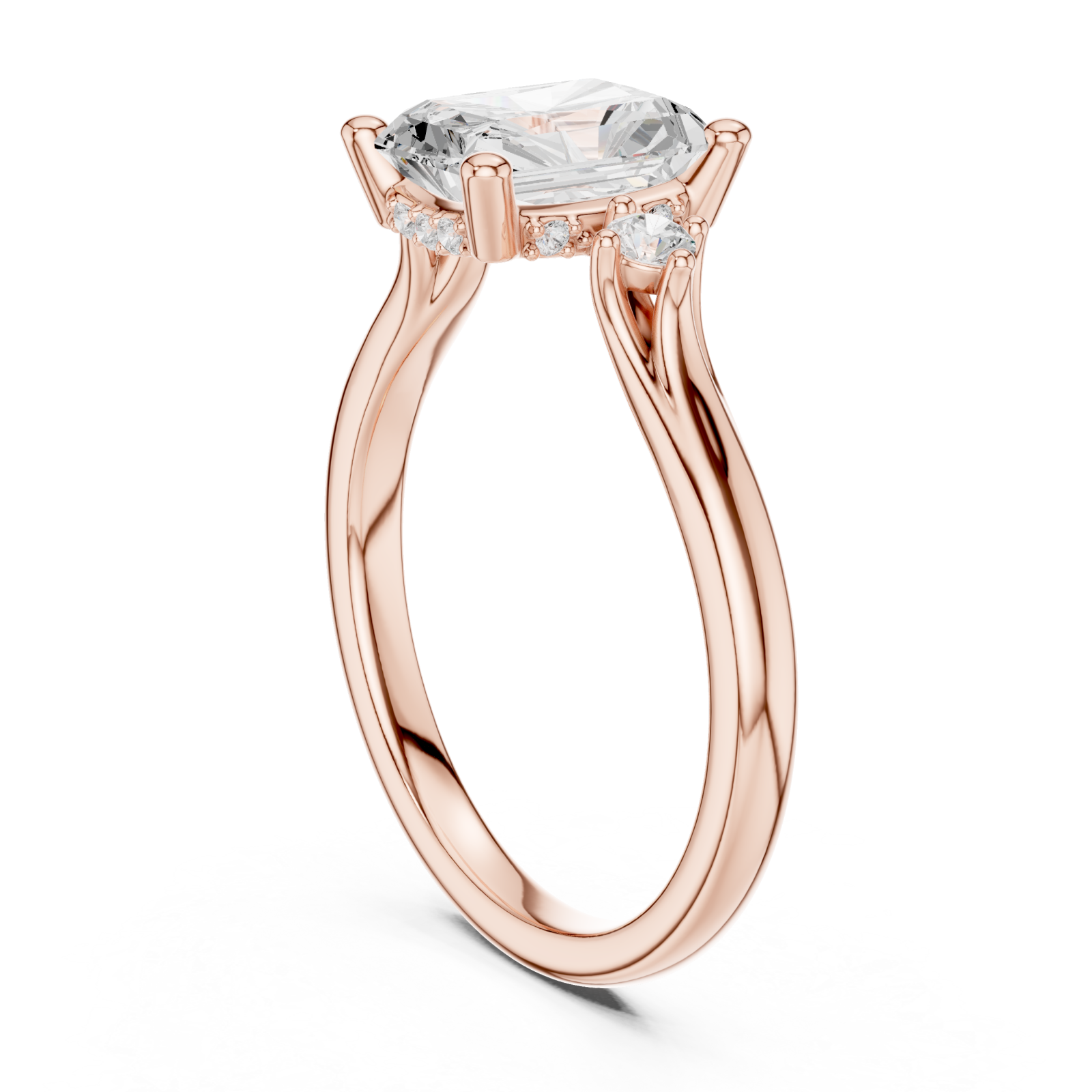 Rose Gold Celestial Harmony Solitaire Engagement Ring Left View