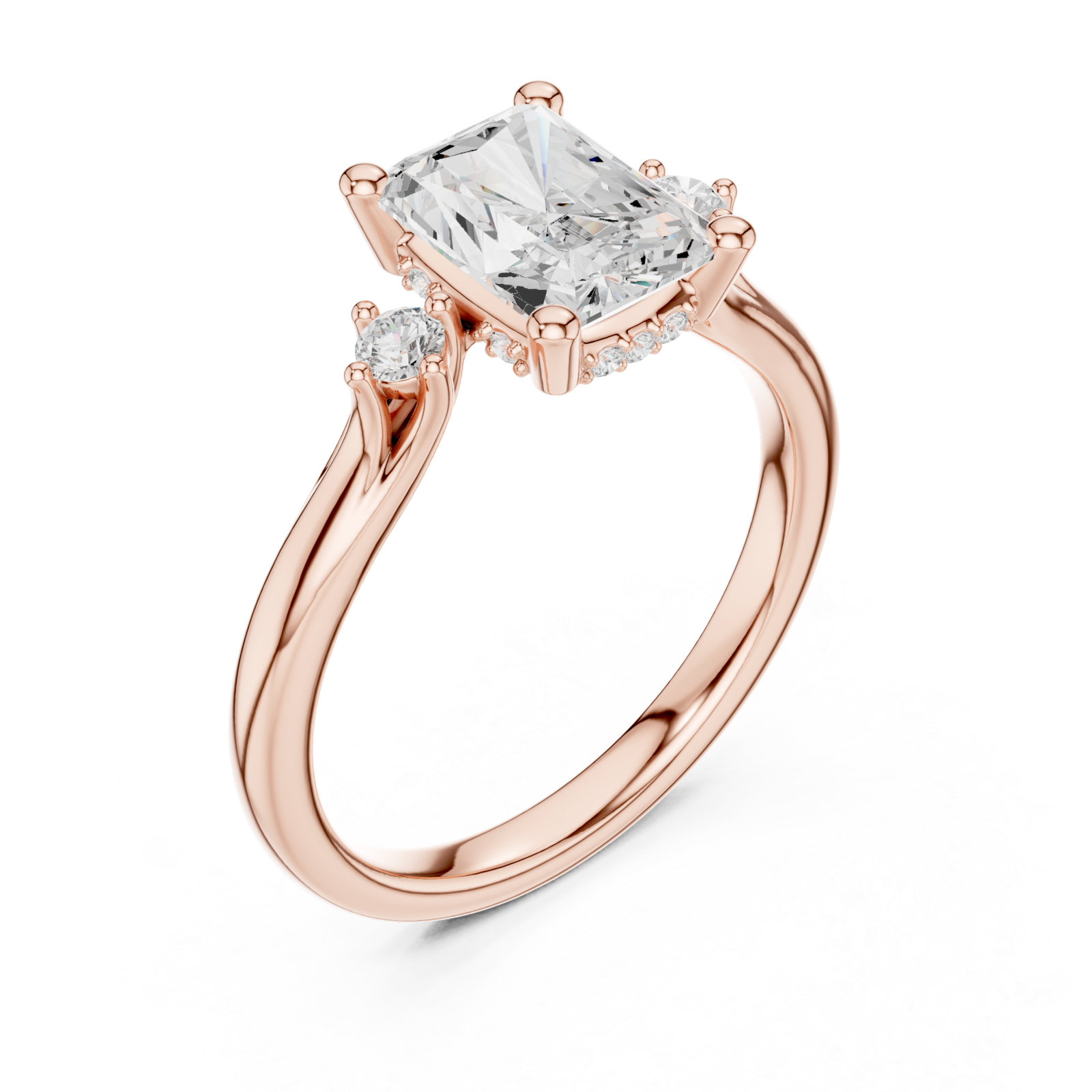  Rose Gold Celestial Harmony Solitaire Engagement Ring Right View