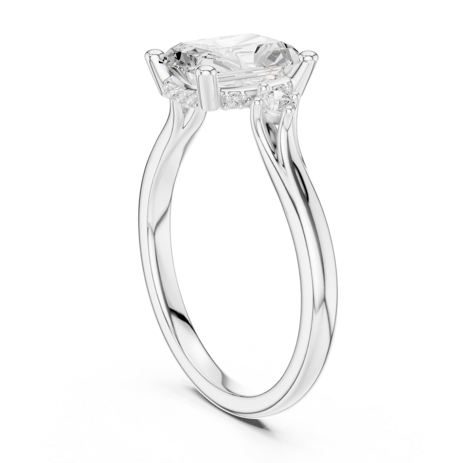  White Gold Celestial Harmony Solitaire Engagement Ring Left View