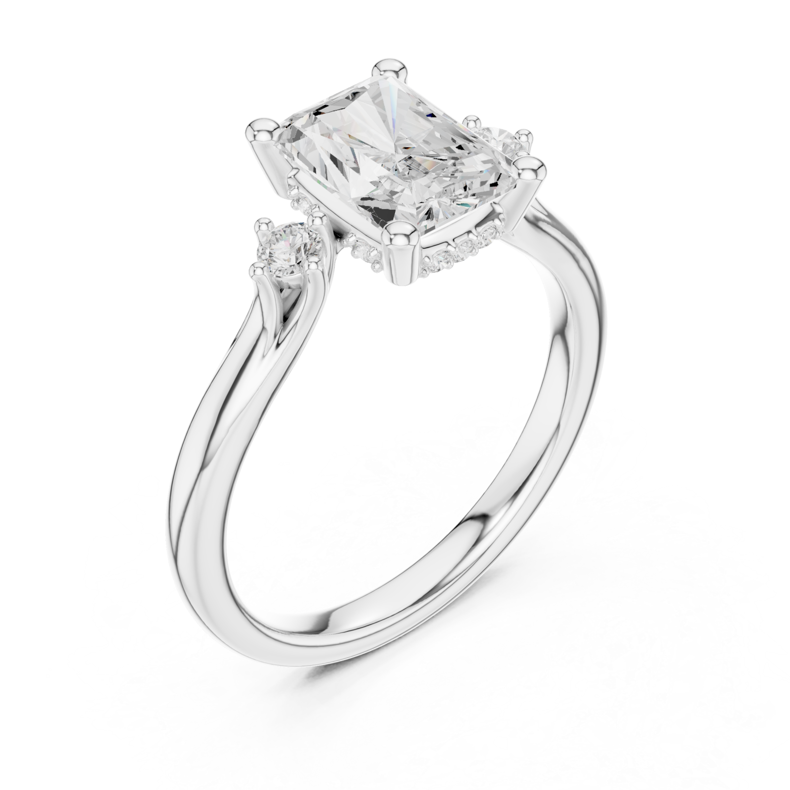  White Gold Celestial Harmony Solitaire Engagement Ring Right View