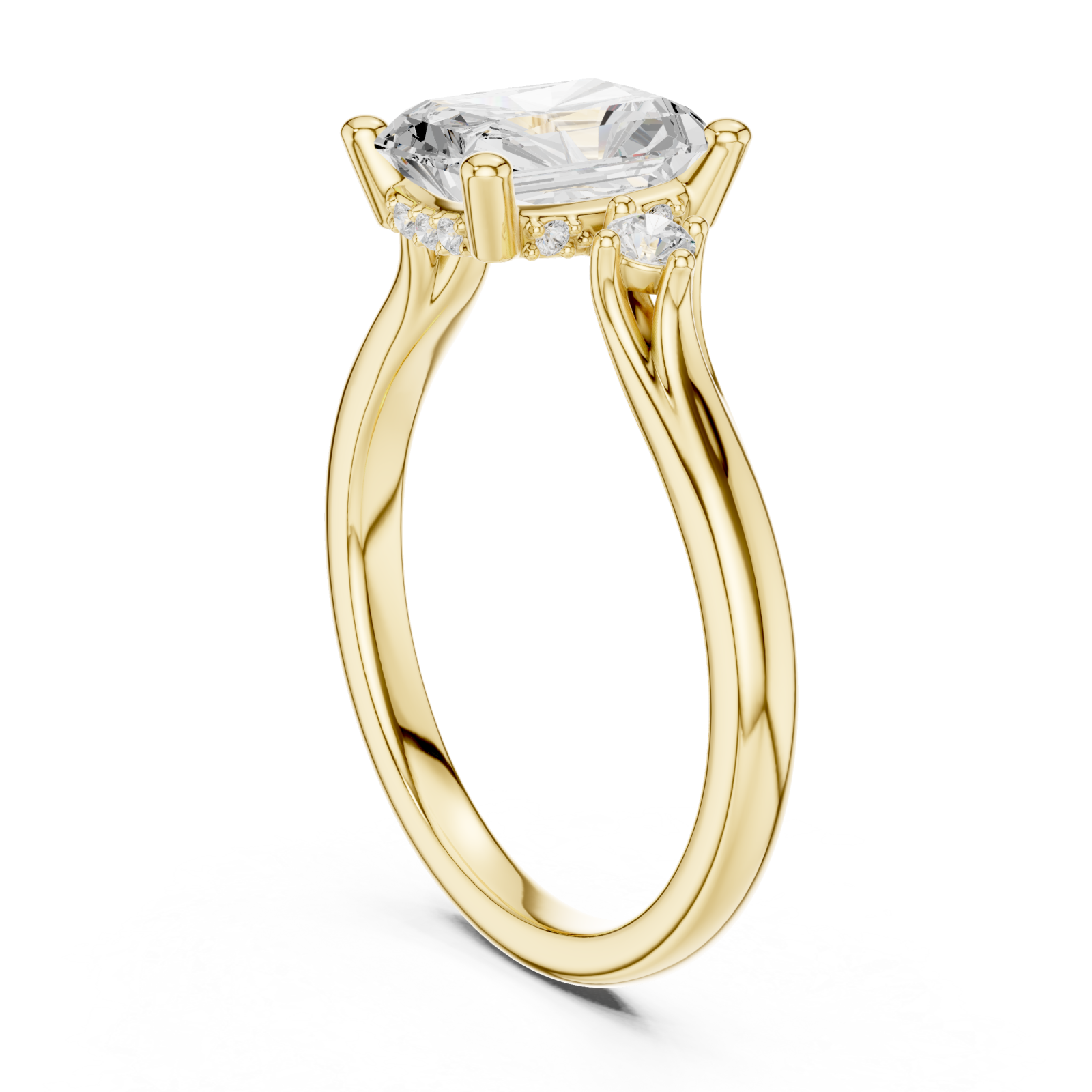  Gold Celestial Harmony Solitaire Engagement Ring Left View