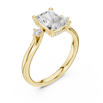 Gold Celestial Harmony Solitaire Engagement Ring Right View