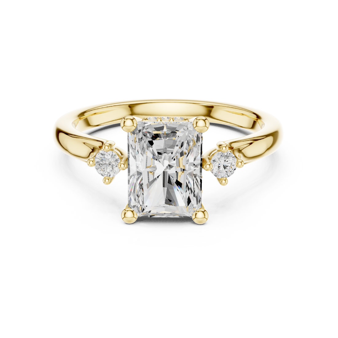 Gold Celestial Harmony Solitaire Engagement Ring Right View